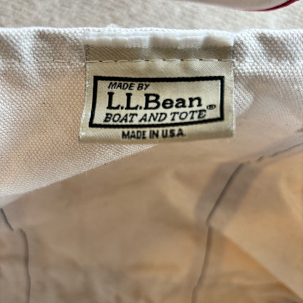 🎈Vintage LL Bean Red and White Canvas Boat and Tote Bag - Picture 8 of 9